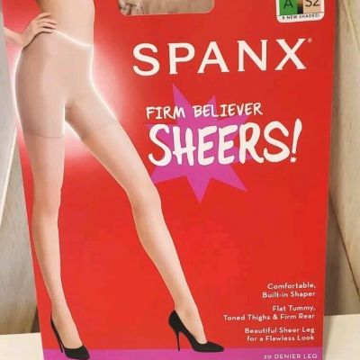 SPANX Firm Believer Shaping Sheers Pantyhose size A S2 Built-In-Shaper open pkg